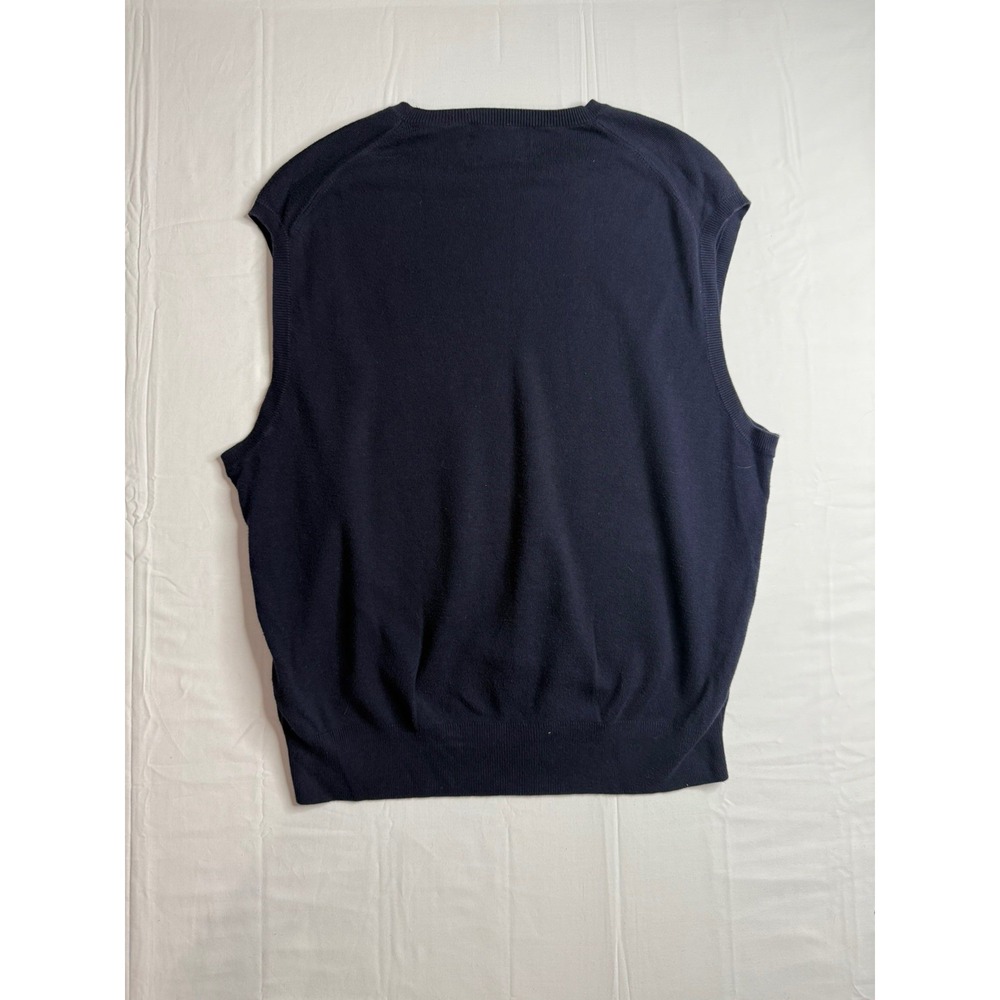 Polo Ralph Lauren Men's Navy Blue 100% Pima Cotton V-Neck Sweater Vest Size L - Picture 6 of 8